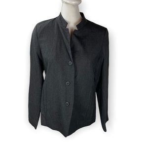 eileen fisher blazer small gray Button Wool Career New.